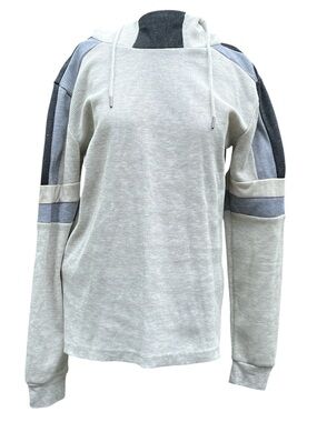 Amongst Others mens Hooded Waffle Knit Sweater gray size large